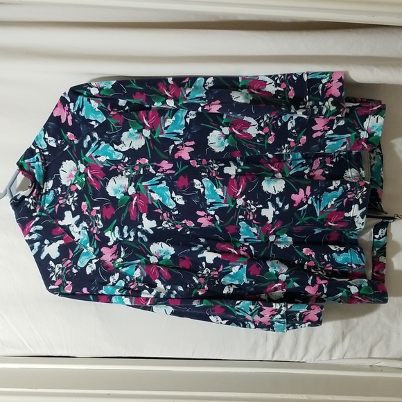 VINTAGE CARDIGAN SWEATSHIRT, FLORAL, FULL ZIPPER, SIZE L - Picture 4 of 4